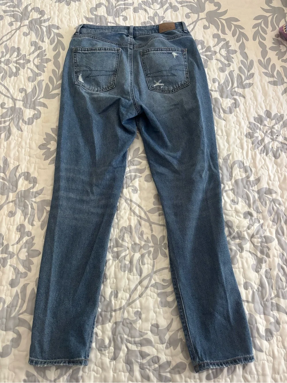 American Eagle Outfitters Dark Blue Distressed Skinny Jeans